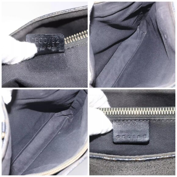 CELINE Macadam Canvas Tote Bag PVC Leather Black Auth BD844 - Picture 15 of 16